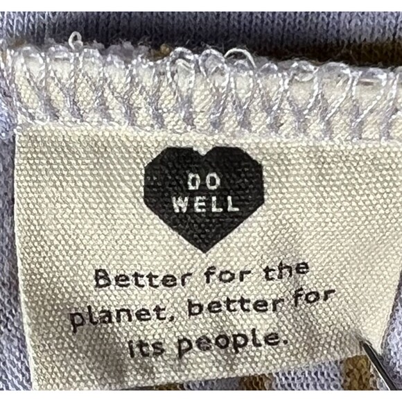 Madewell Sz M Stripe Linen Blend U-Scoop Short Sleeve Tee Distant Lavender ND798 - Picture 10 of 12